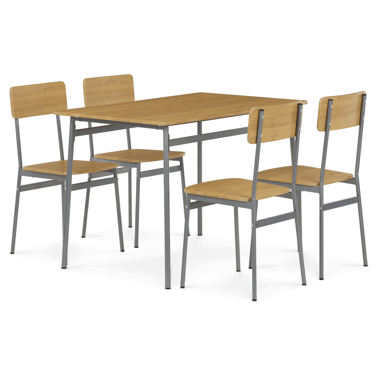 Jedálenský set so 4 stoličkami AUT-O2156 Hnedá