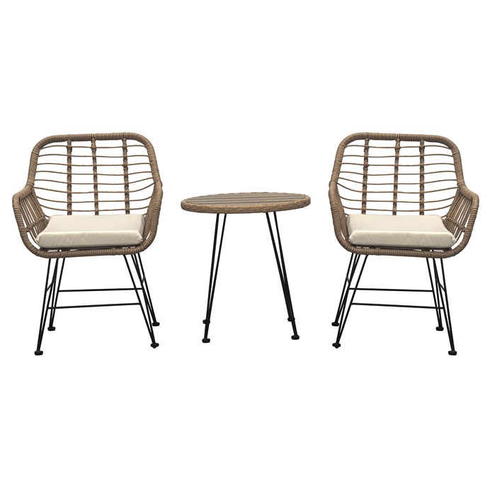 Záhradný set 1+2, kov, polyratan, prírodný, AZ-F1208 NAT