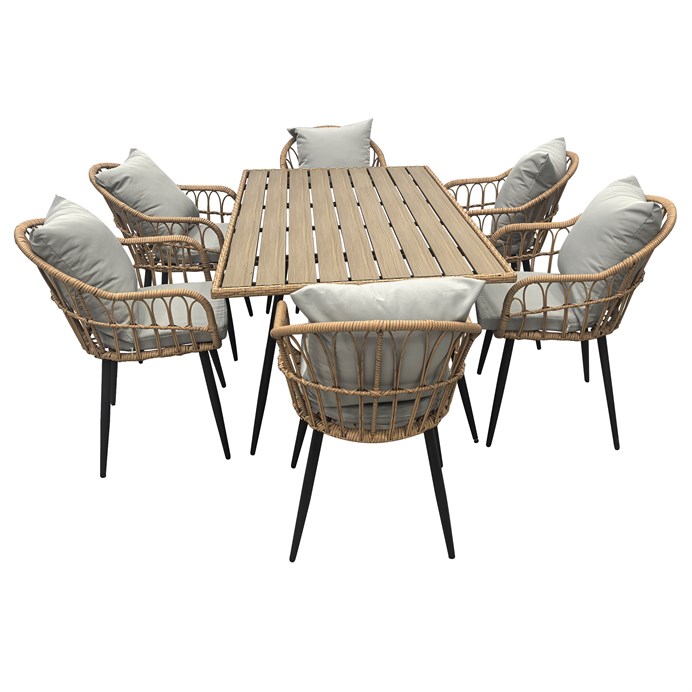 Záhradný stôl, polywood, hnedá, AZ-F1407 NAT