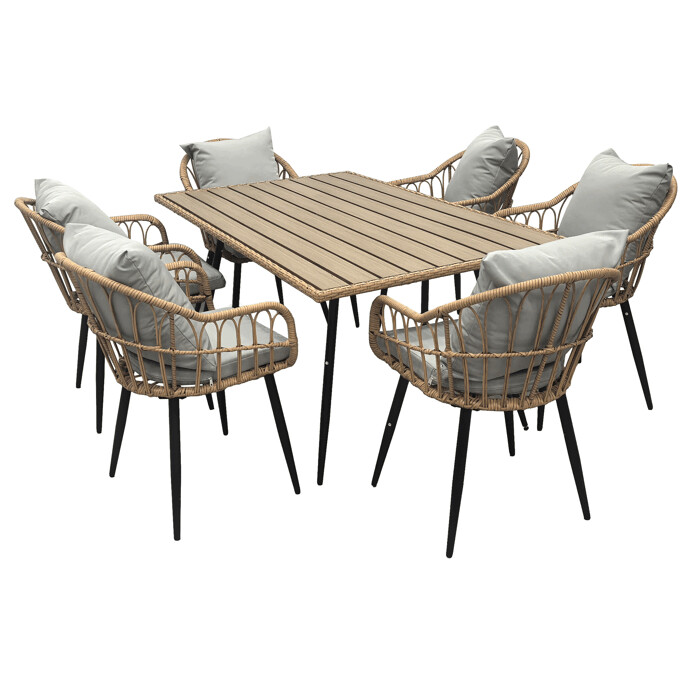 Záhradný stôl, polywood, hnedá, AZ-F1407 NAT