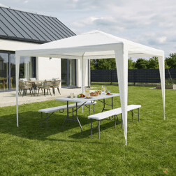 Stůl campingový bílý 180x70, skládací, s madlem pro snadné přenášení