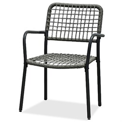 Zahradní set 1+2, stůl 60x60, židle umělý ratan barva antracit,  kov antracit