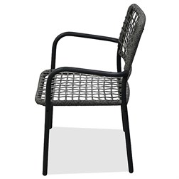 Zahradní set 1+2, stůl 60x60, židle umělý ratan barva antracit,  kov antracit