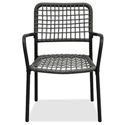 Zahradní set 1+2, stůl 60x60, židle umělý ratan barva antracit,  kov antracit