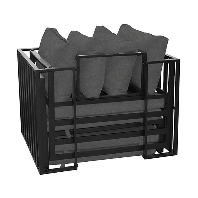 Záhradná zostava, kov, látka, sivá, AZ-L1761 GREY