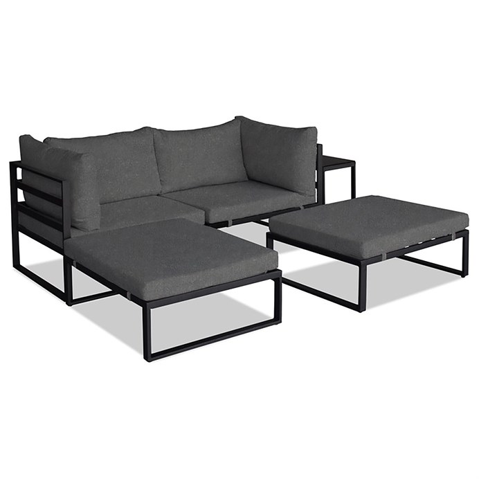 Záhradná zostava, kov, látka, sivá, AZ-L1761 GREY