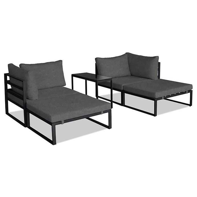 Záhradná zostava, kov, látka, sivá, AZ-L1761 GREY