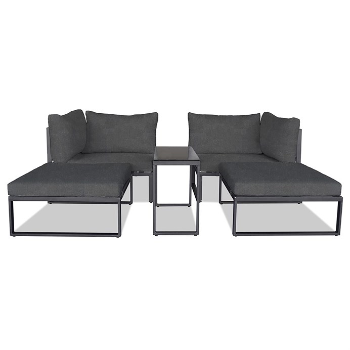 Záhradná zostava, kov, látka, sivá, AZ-L1761 GREY