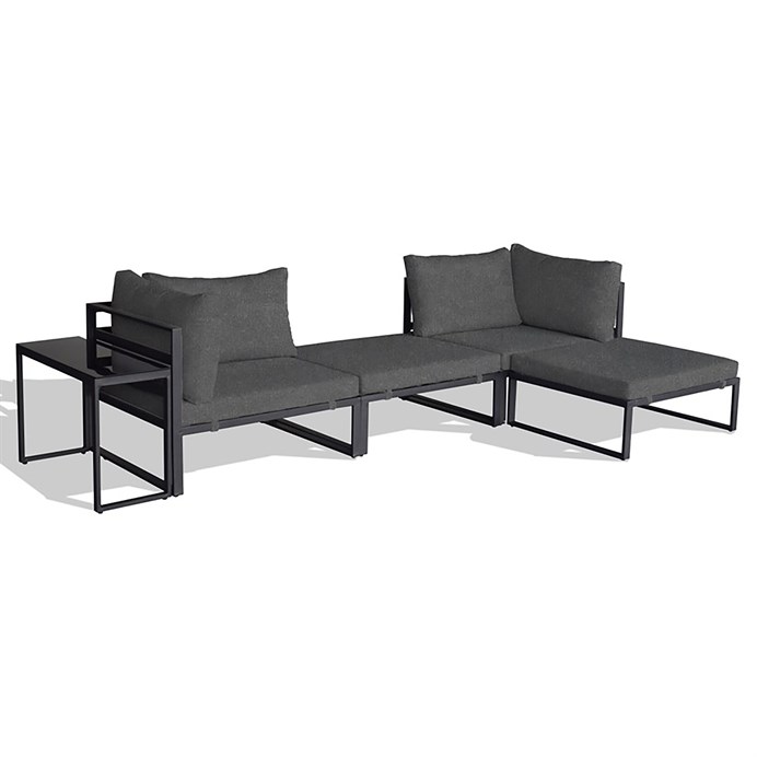 Záhradná zostava, kov, látka, sivá, AZ-L1761 GREY