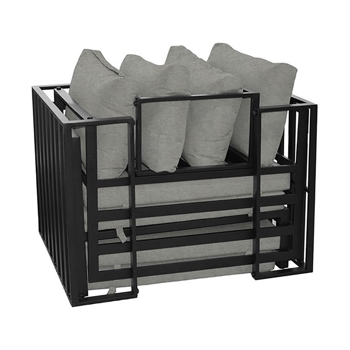 Záhradná zostava, kov, látka, sivá, AZ-L1761 SIL