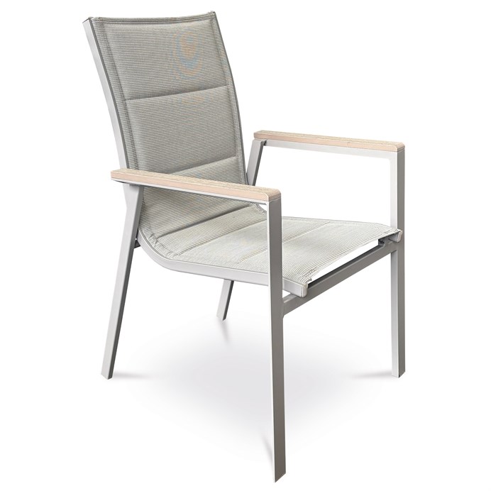 Záhradná stolička, hliník sivá, AZC-S1110 GREY