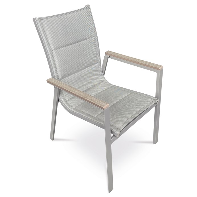 Záhradná stolička, hliník sivá, AZC-S1110 GREY