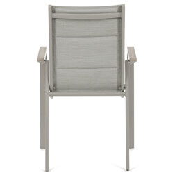 Židle zahradní béžový textilen, hliník, béžová barva, područky polywood v dekoru dubu