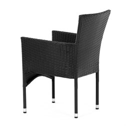 Židle zahradní, černý umělý ratan, kov, stohovatelná.