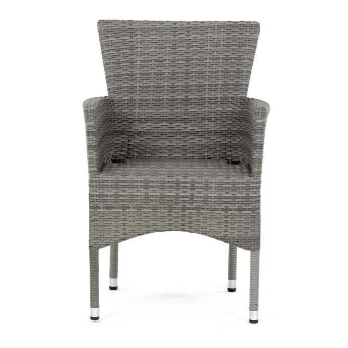 Záhradná stolička, kov, polyratan, šedá, AZC-S2118 GREY