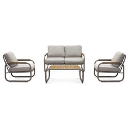 Zahradní sestava, kov, béžová, AZS-L1913 CRM