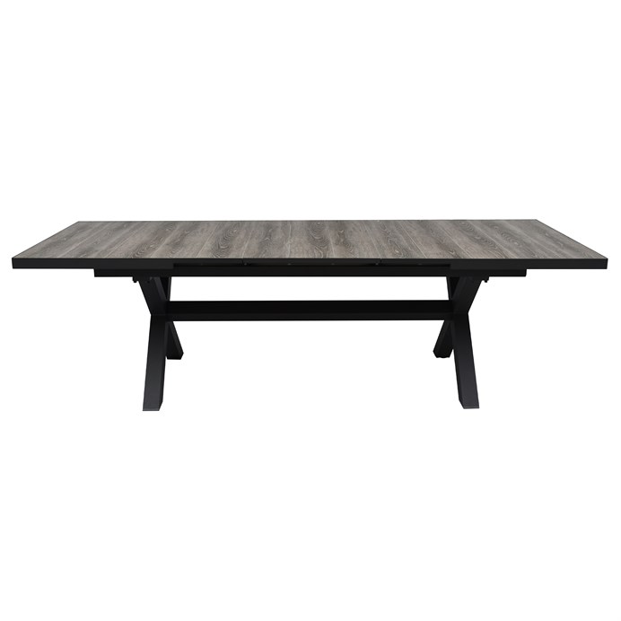 Záhradný stôl rozkladací 200+60 cm, keramická doska, hliník, čierna, AZT-G1920 GREY