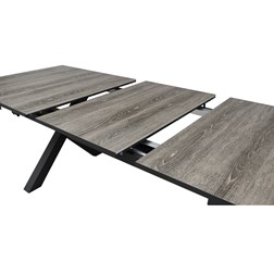 Stůl zahradní rozkládací, keramická deska v dekoru dub 200+60x100x77 cm, hliníková konstrukce