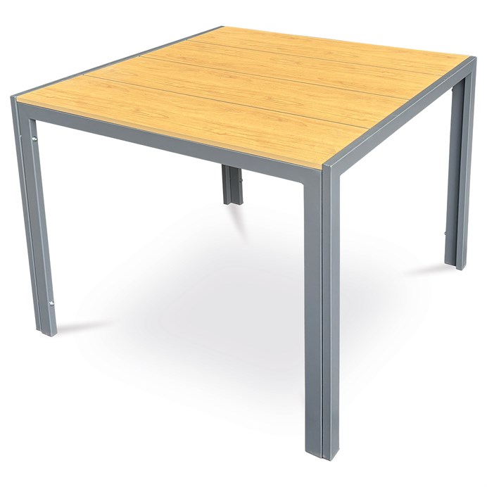 Záhradný stôl, kov hnedá, AZT-S1209 OAK