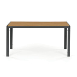Stůl zahradní 150x90x73, deska polywood v dekoru dubu, šedá kovová konstrukce