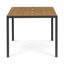 Stůl zahradní 150x90x73, deska polywood v dekoru dubu, šedá kovová konstrukce