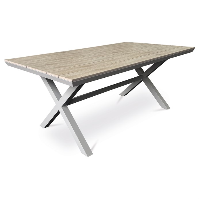 Záhradný stôl, hliník, polywood, béžová, AZT-S1510 OAK