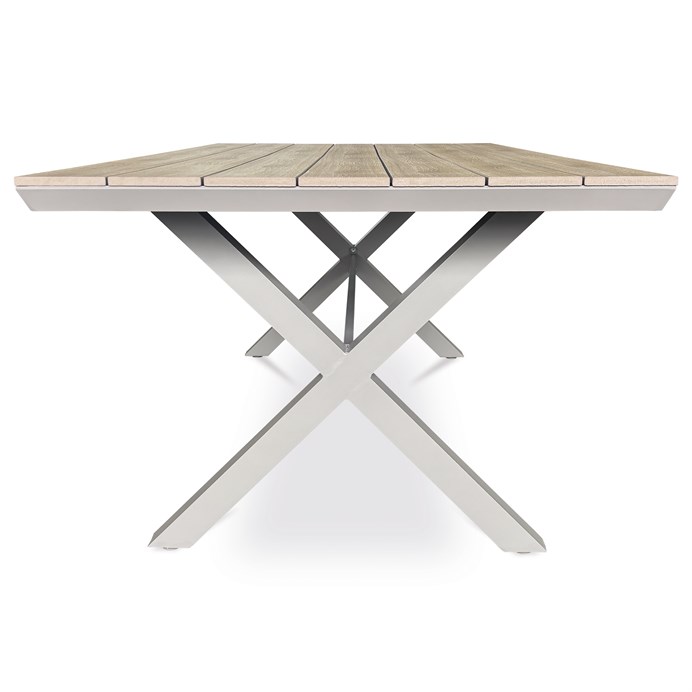 Záhradný stôl, hliník, polywood, béžová, AZT-S1510 OAK