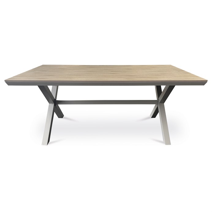 Záhradný stôl, hliník, polywood, béžová, AZT-S1510 OAK