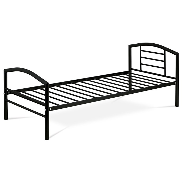 Jednolôžková posteľ 94x207cm, kov, čierna, BED-1900 BK