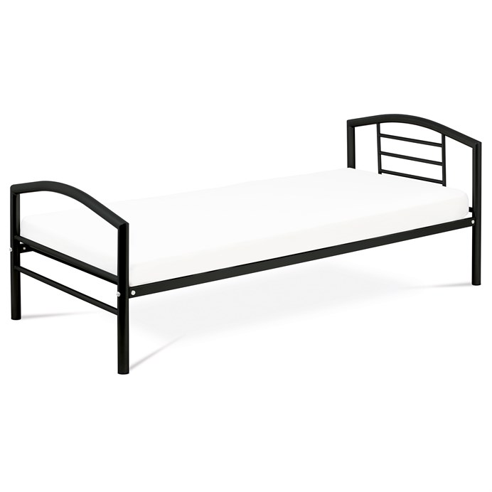 Jednolôžková posteľ 94x207cm, kov, čierna, BED-1900 BK