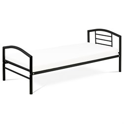 Postel jednolůžková 90x200 cm, kovová černý lesk