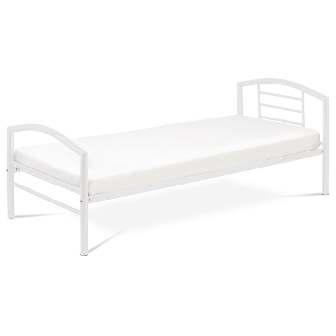 Jednolôžková posteľ 94x207cm, kov, biela, BED-1900 WT