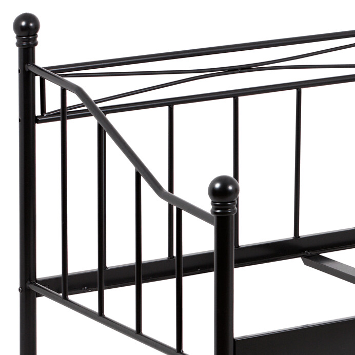 Posteľ jednolôžková 90x200, kov čierny matný BED-1905 BK