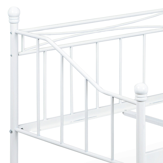 Jednolôžková posteľ 208x98cm, kov, biela, BED-1905 WT