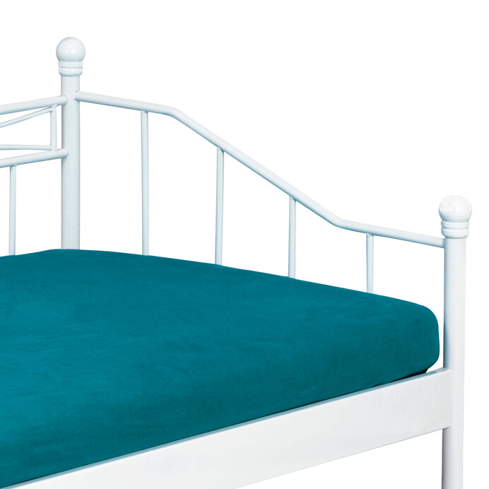 Jednolôžková posteľ 208x98cm, kov, biela, BED-1905 WT