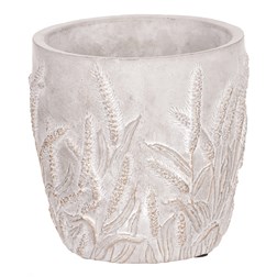 Obal betonový s dekorem obilí, zlatá barva. Cena za sadu 3ks.