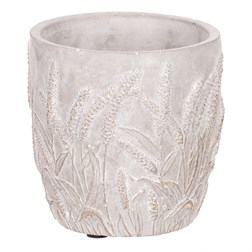 Obal betonový s dekorem obilí, zlatá barva. Cena za sadu 3ks.