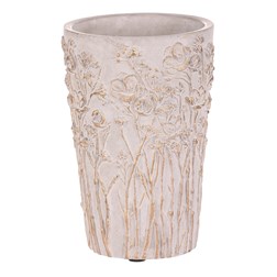 Váza betonová - obal na květiny, barva šedá