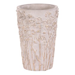 Váza betonová - obal na květiny, barva šedá