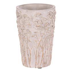 Váza betonová - obal na květiny, barva šedá