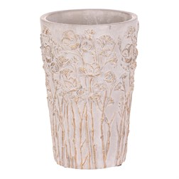 Váza betonová - obal na květiny, barva šedá