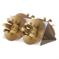 Bodec na kónickou svíčku - kov, matná zlatá, cena za balení (4 ks)