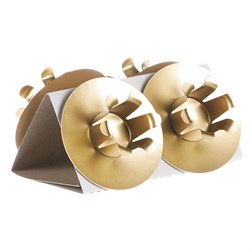 Bodec na kónickou svíčku - kov, matná zlatá, cena za balení (4 ks)