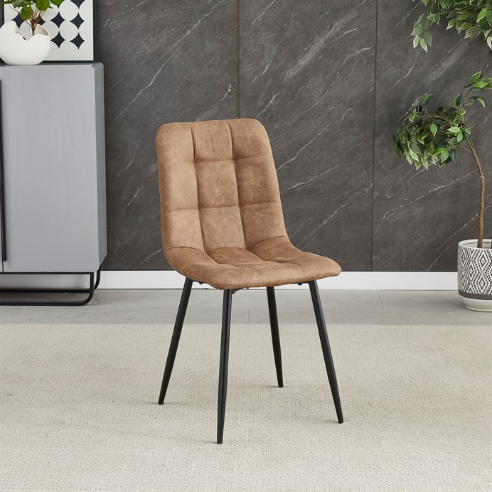 Jedálenská stolička, hnedá, látka vintage, CT-281 BR3