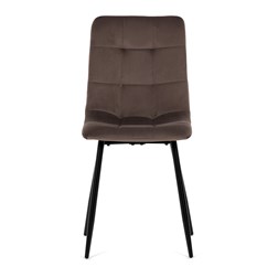 Židle jídelní, hnědá sametová látka, nohy černý kov
