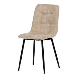 Židle jídelní, krémová látka cowboy, nohy černý kov