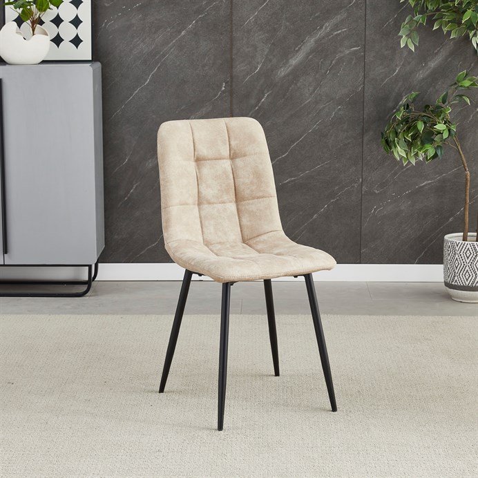 Jedálenská stolička, béžová, látka vintage, CT-281 CRM3