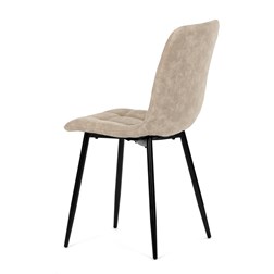 Židle jídelní, krémová látka cowboy, nohy černý kov