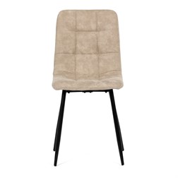 Židle jídelní, krémová látka cowboy, nohy černý kov