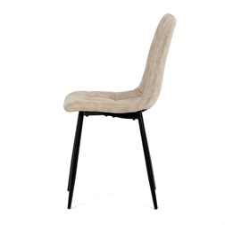 Židle jídelní, krémová látka cowboy, nohy černý kov